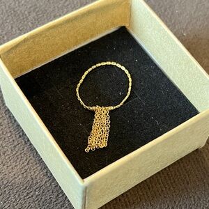 Gold Tassel Chain Midi Ring - Women's Fashion Jewelry